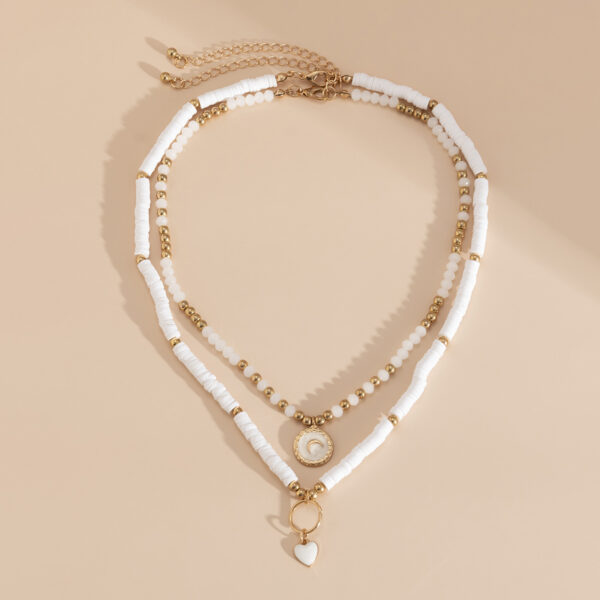 Wholesale polymer clay love crystal alloy Necklaces