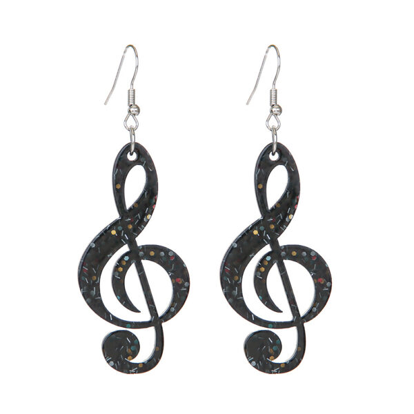 O1CN01BNc2JF1TQG0gzgpTx_2207499512376-0-cib Wholesale Creative Musical Note Black Transparent Colorful Earrings