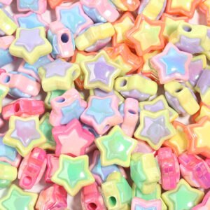 Colored five-pointed star (10 pcs/pack) / Random color mixing, size on the details page
