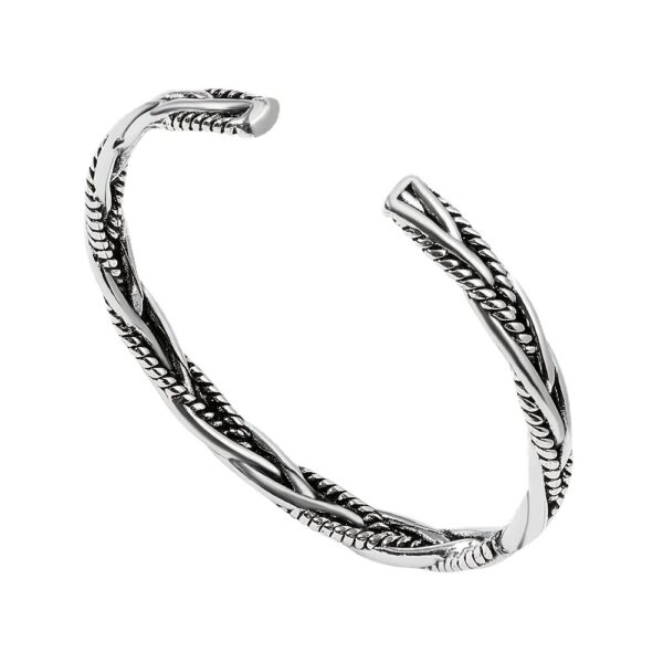 O1CN01BOMEdK1lsLKcfu6Kt_2208865594874-0-cib Wholesale Vintage Silver Twist Braided Open Adjustable Bracelet