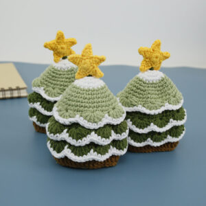 Wholesale Handmade Yarn Christmas Tree Hand Knitted Key Bag