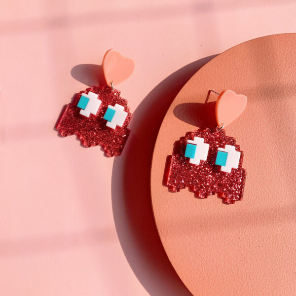Wholesale Earrings Pixel Wind Acrylic Cute Cartoon