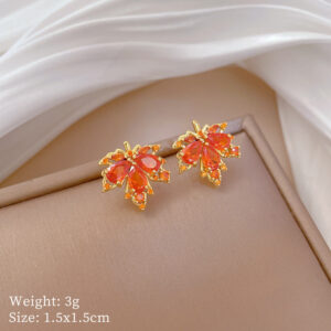 E332 red stud earrings [gold plating]]