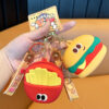 Wholesale Silicone Fries Burger Coin Purse Keychain