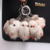 Wholesale Fox Fur Off-white Chick Keychain