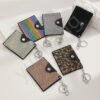Wholesale Fashion Colorful Rhinestone Credit Card Holder Coin Purse Leopard Print Colorful Card Holder Leather Keychain