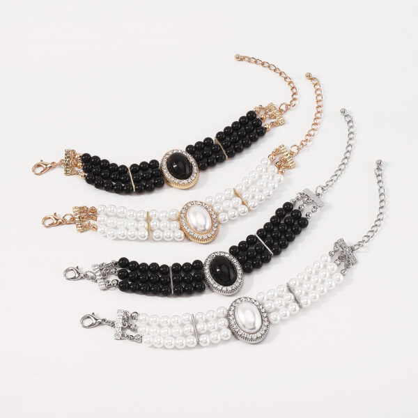 Wholesale Imitation Pearl Rhinestone Resin String Beads Bracelet