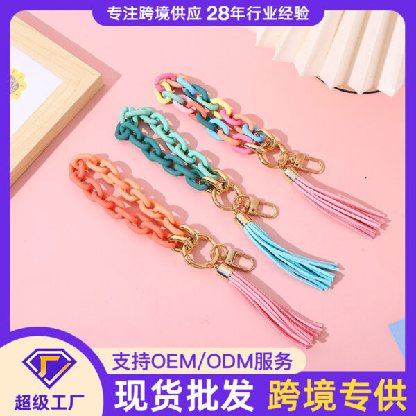 Wholesale Tassel Acrylic Bracelet Keychain