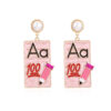 Wholesale Teacher's Day Book Pencil Alloy Earrings