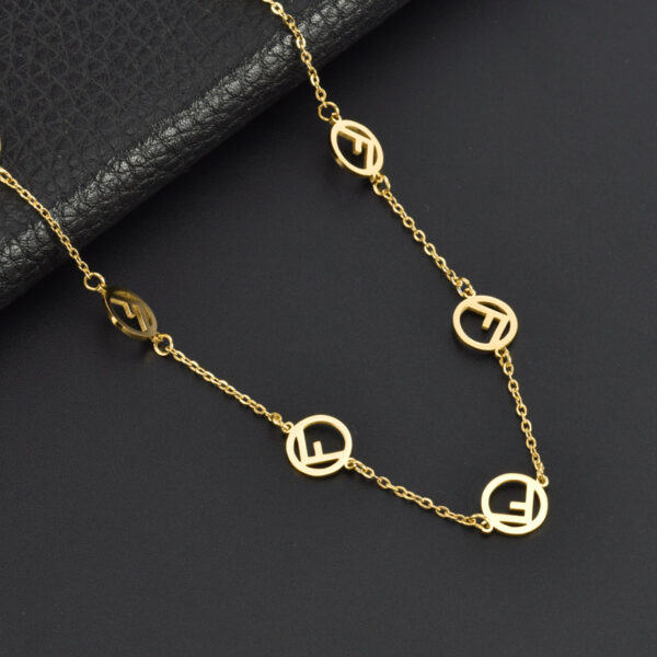 Wholesale Titanium Steel F Letter Necklace