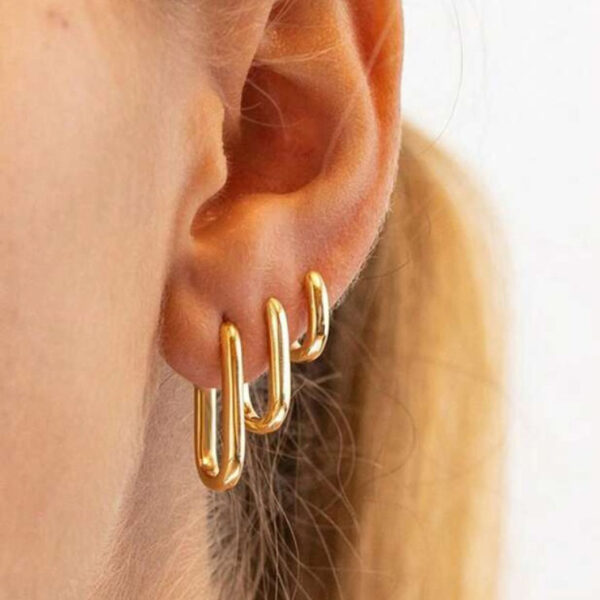Wholesale Simple Real Gold Plated Creative Arc Earrings