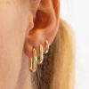 Wholesale Simple Real Gold Plated Creative Arc Earrings