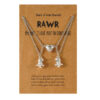 Wholesale 3D Dinosaur Heart Alloy Necklaces Set