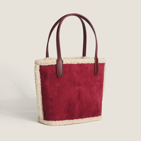 Wholesale Winter Leopard Print Plush Handbag Mother-in-law Tote Bag