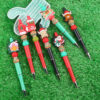 Wholesale Beaded Pens Creative Christmas Series Silicone Beads Colorful Plastic Ballpoint Pens