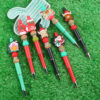 Wholesale Beaded Pens Creative Christmas Series Silicone Beads Colorful Plastic Ballpoint Pens