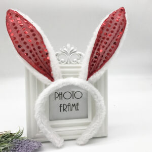 Big Red Sequins Rabbit Ears