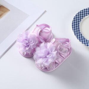 Purple sandals with little golden flowers / 11 yards within 10.5cm long