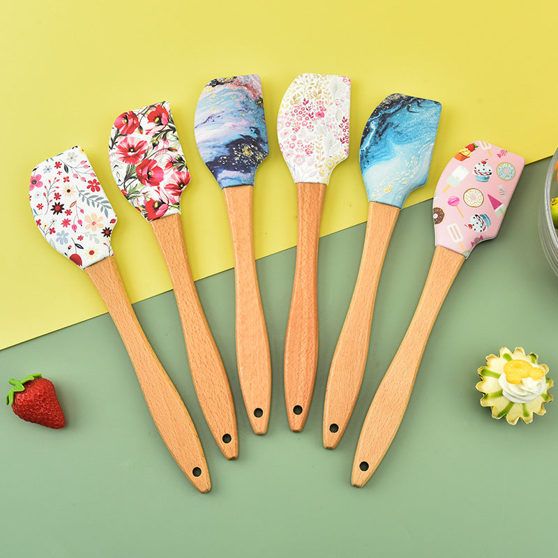 Wholesale Medium Spatula Wooden Handle Baking Tool