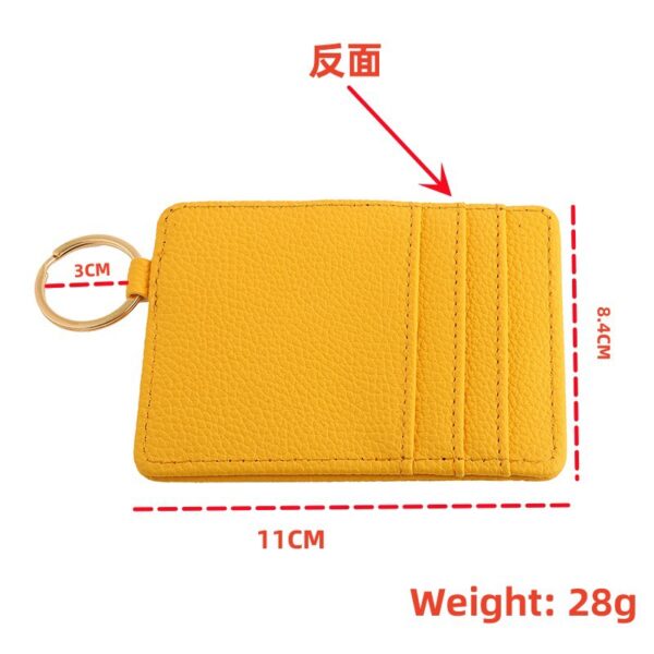 Wholesale PU Cow Pattern Solid Color Card Holder Keychain