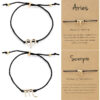 Wholesale Twelve Constellation Adjustable Black Cord Bracelet