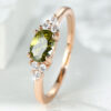 Wholesale Peridot Real Gold Plated Copper Rings