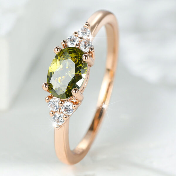 Wholesale Peridot Real Gold Plated Copper Rings