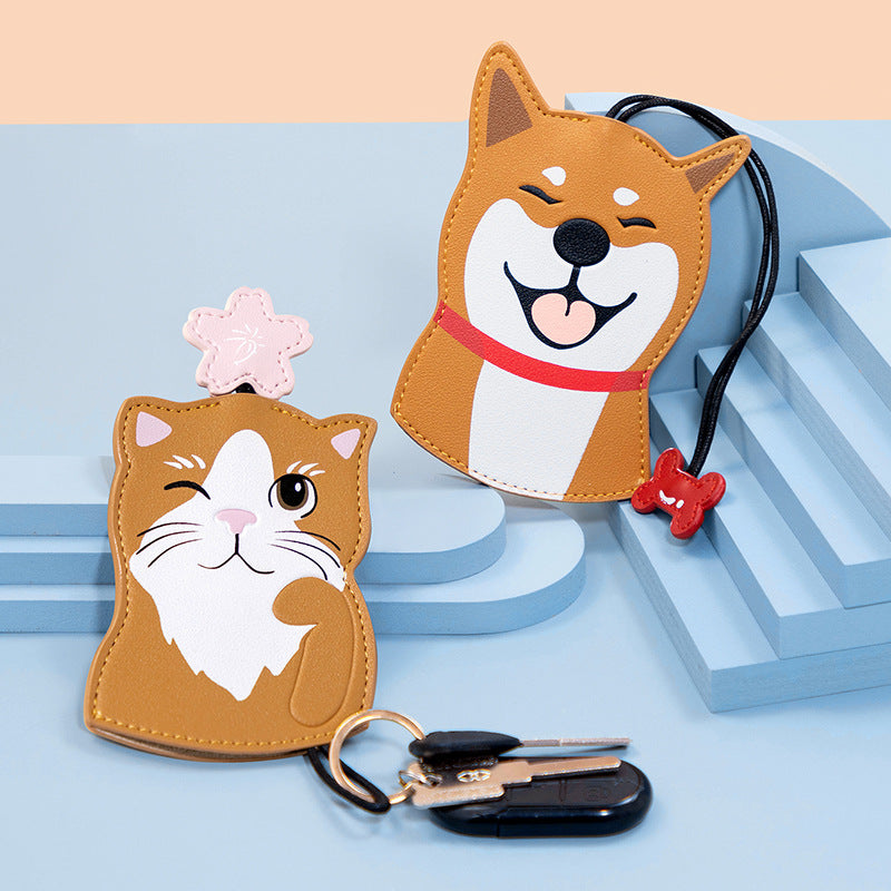 Wholesale Creative Chaigou Simple Pulling Leather Keycase