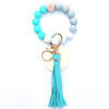 Wholesale Silicone Tassel Wooden Beads Wrist Keychain