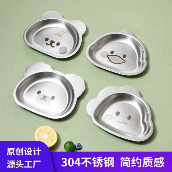Wholesale Stainless Steel Children's Cartoon Animal Dinner Plate
