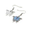 Wholesale Diamond Oil Dripping Blue Vintage Butterfly Zinc Alloy Earrings