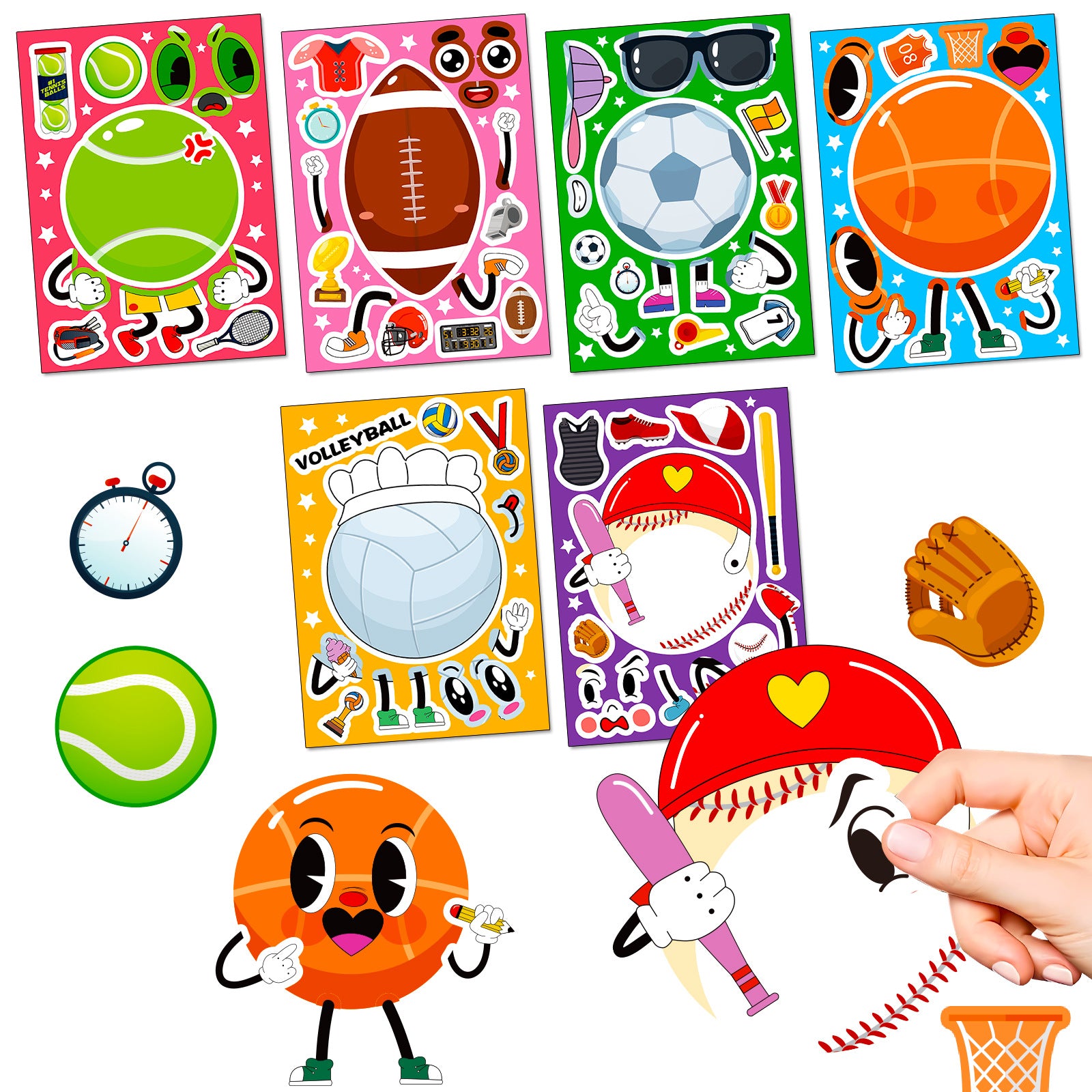 Wholesale of Various Ball Games and Chilen's Puzzle Face Changing Stickers