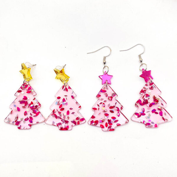 Wholesale Christmas five-pointed star acrylic earrings