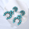 Wholesale Vintage Scalloped Turquoise Hollow Earrings