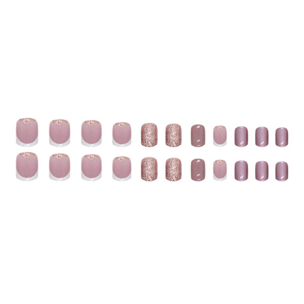 Wholesale Short Burst Glitter White French Pearl Nail Stickers