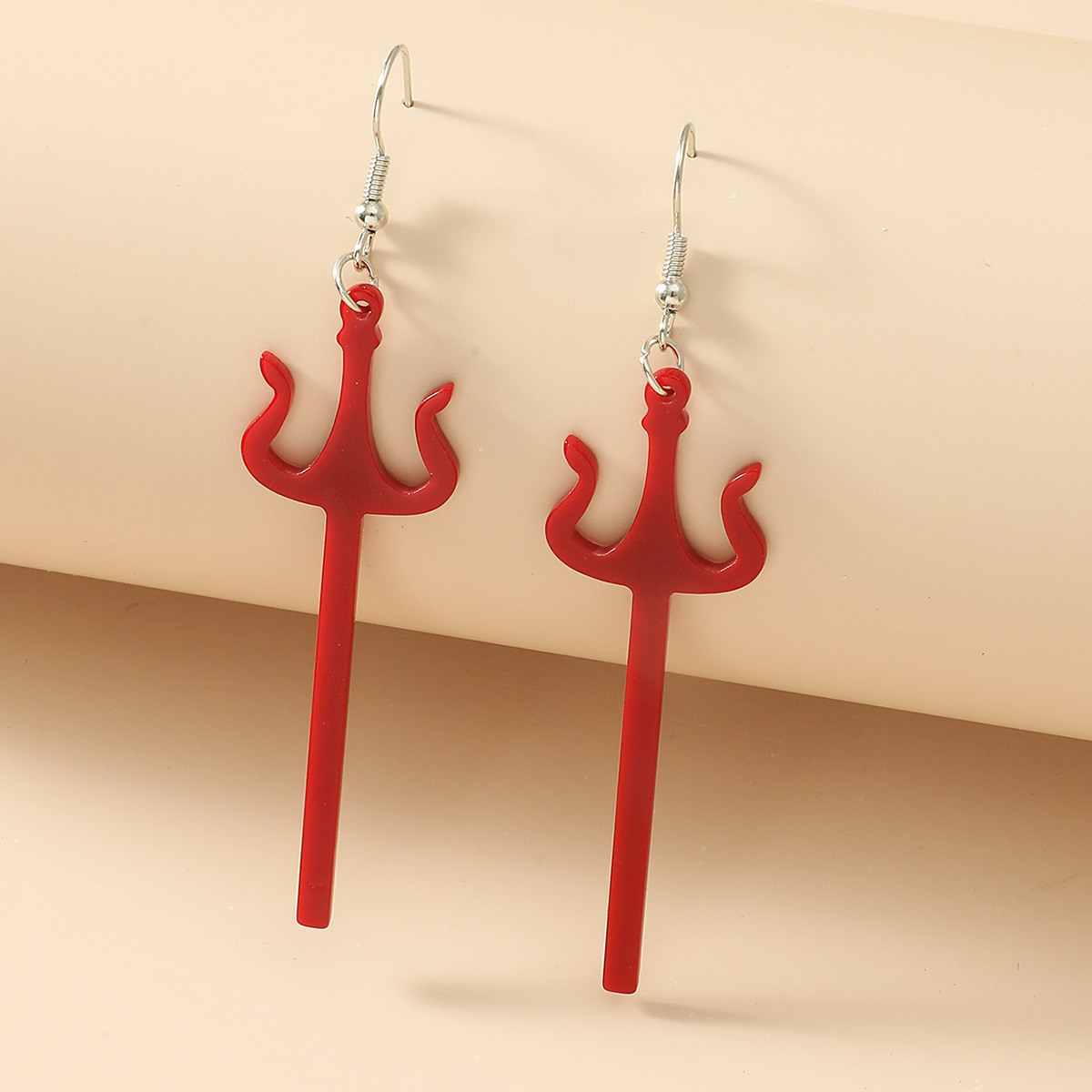 Wholesale Funny Exaerated Acrylic Trident Earrings