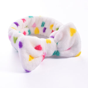 37#Heart-white (bow headband)