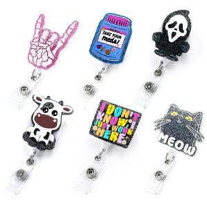 Wholesale Kittens, Cows, Ghosts, Acrylic Badges, Scroll Extendable Keychains