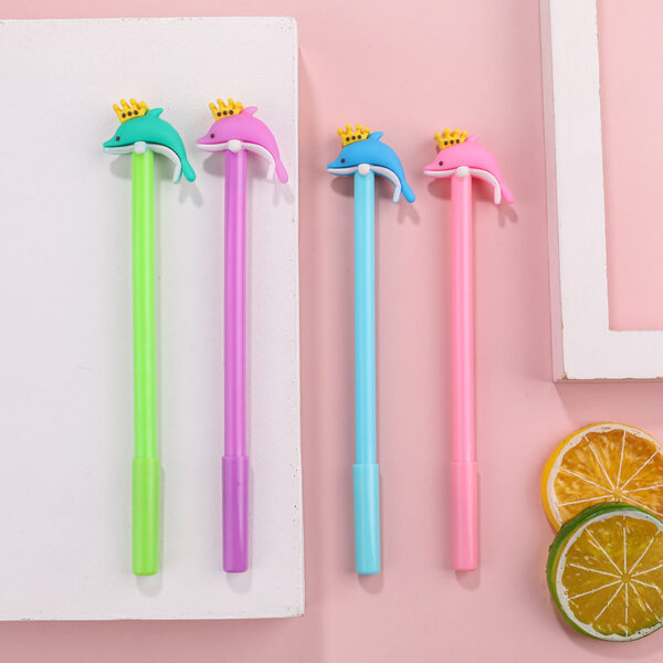 Wholesale Plastic Crown Dolphin Gel Pen