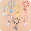 Wholesale Silicone Beads Cartoon Western Style Bull Head Wooden Sign Pendant Bracelet Keychains