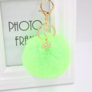 fluorescent green / Gold key chain