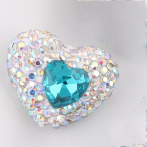 White peach heart western lake blue main stone