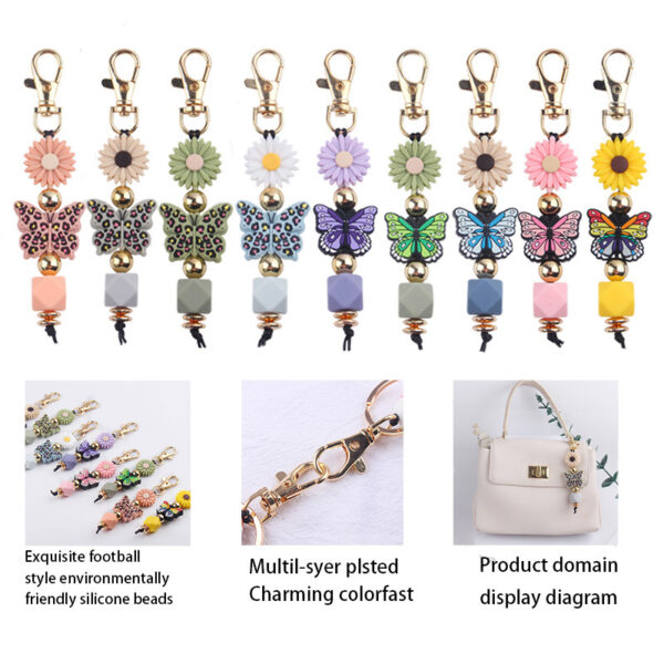 O1CN01BmbOra1NrNlfq4wyj_2214899881623-0-cib Wholesale Cartoon Colorful Butterfly Silicone Beaded Lanyard Keychain