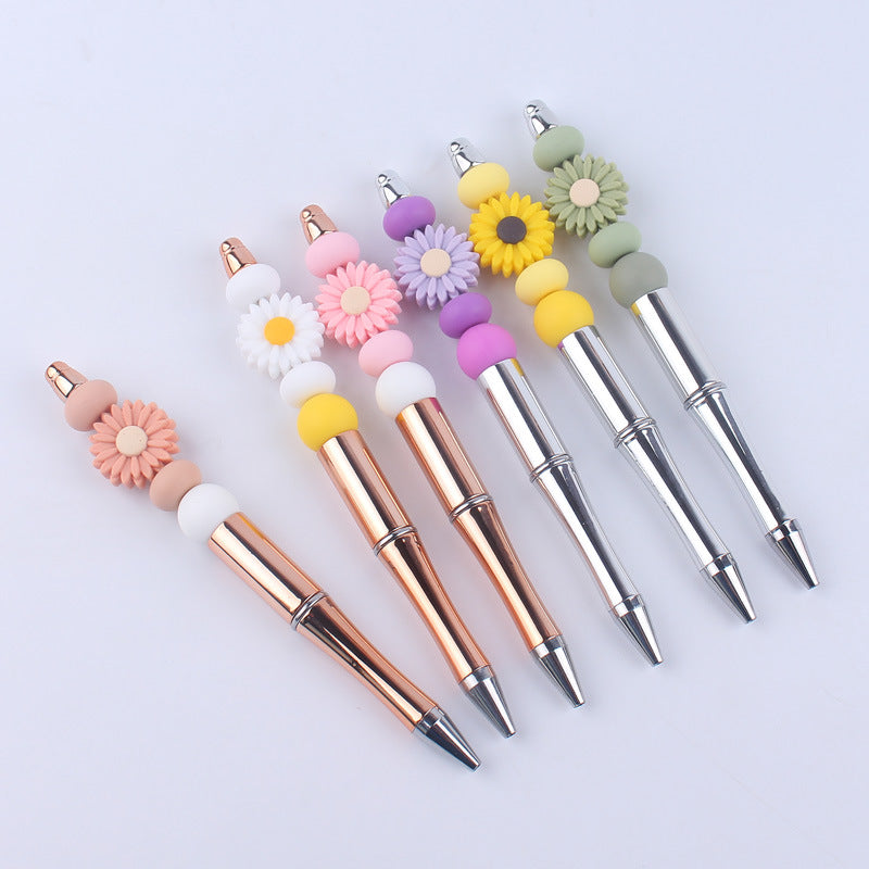 Wholesale Beadable Pens Handmade Silicone Beaded Ballint Pen