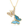 Wholesale Two Butterflies Creative Color Necklace