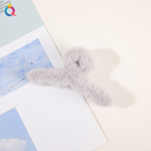 Plush solid color gripper-light gray / Qiyue factory direct sales