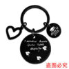 Wholesale Graduation Season Gift Lettering Stainless Steel Round Card Heart Keychain