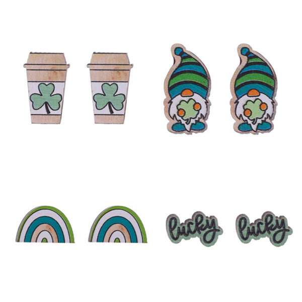 Wholesale Carnival Masquerade Party Clover  Mardi Gras Earrings