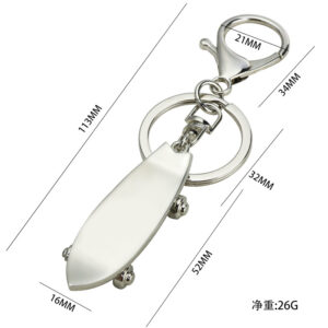 X-1537 new skateboard silver + lobster clasp