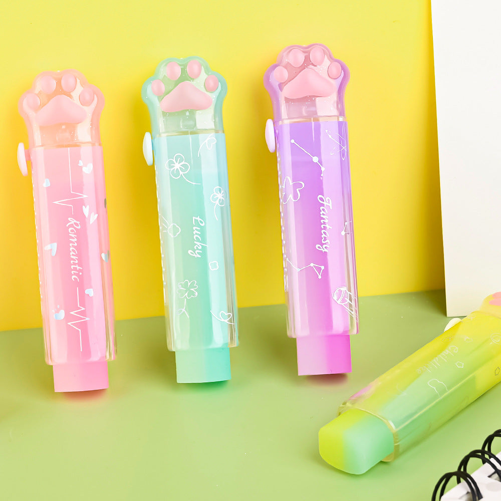 Wholesale PVC Cat Claw Push Pull Eraser